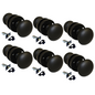 Matt Black Round Door Knob Set Including Tubular Latch - Modern Victorian Style