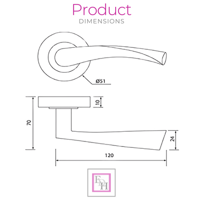 Satin Nickel Twist Door Handles + Latches Set Internal Lever on Rose 1 Pair