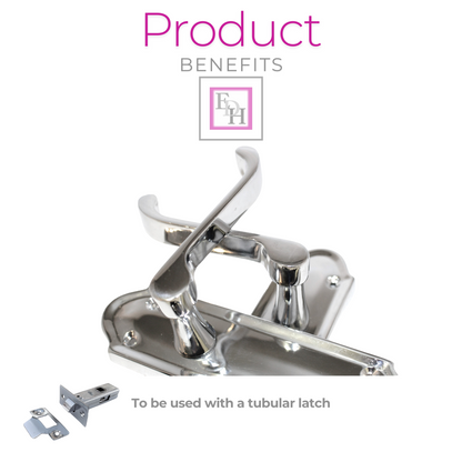 Chrome Plated Internal Door Handles Ashford Style Lever Latch Pair of Handles