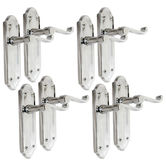 Chrome Plated Internal Door Handles Ashford Style Lever Latch Handles, 4 Pairs