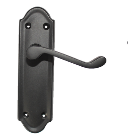 Matt Black Internal Door Handles Ashford Style Lever Latch Handles, 6 Pairs