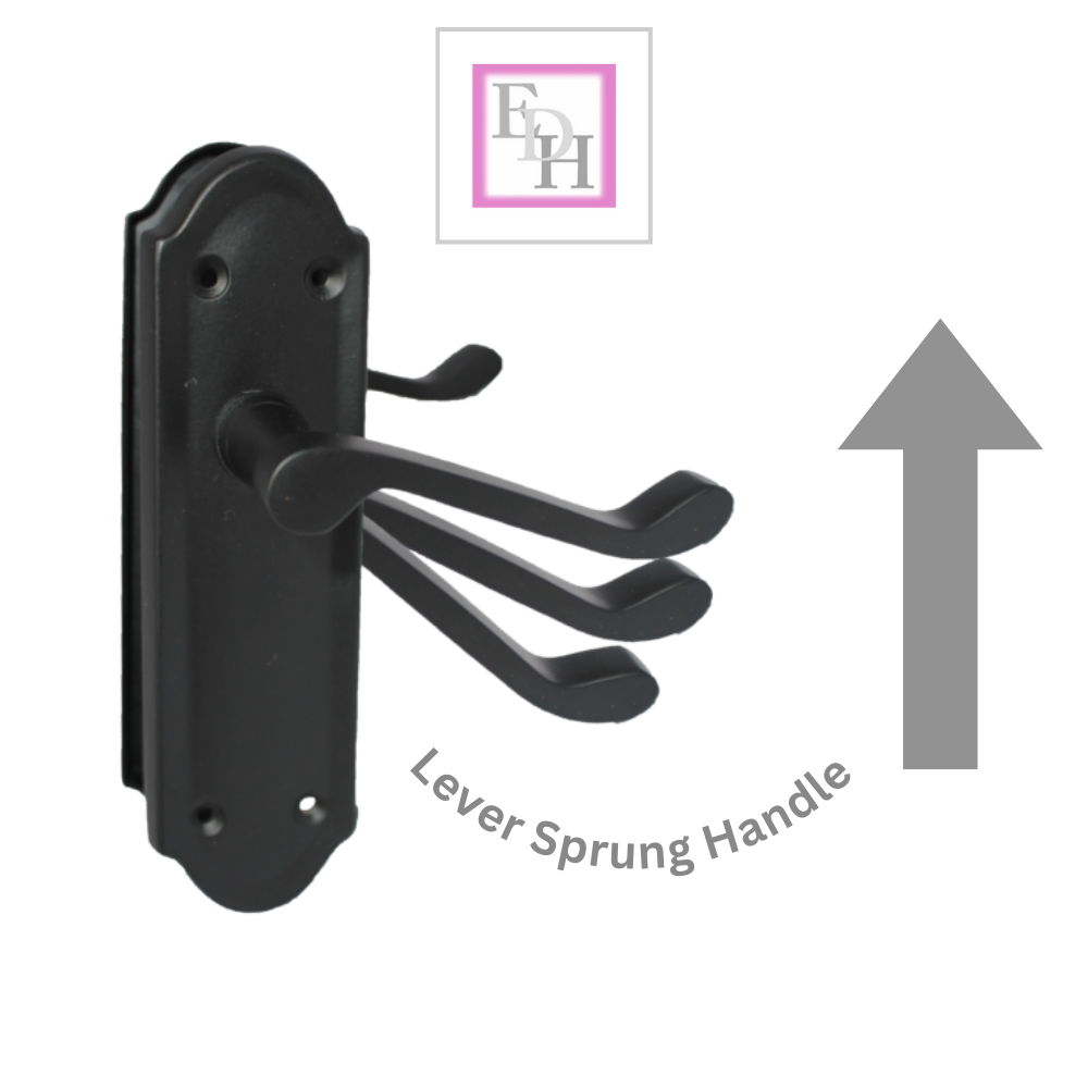 Matt Black Internal Door Handles Ashford Style Lever Latch Handles, 6 Pairs