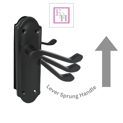 Matt Black Internal Door Handles Ashford Style Lever Latch Handles, 6 Pairs