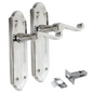 Chrome Plated Internal Door Handles Ashford Style Lever Latch + Tubular Latch