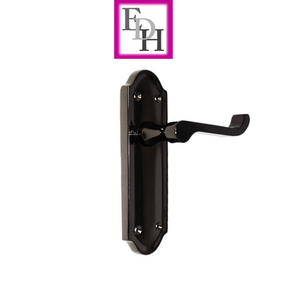 Black Nickel Internal Door Handles Ashford Style Lever Latch + Tubular Latch Set