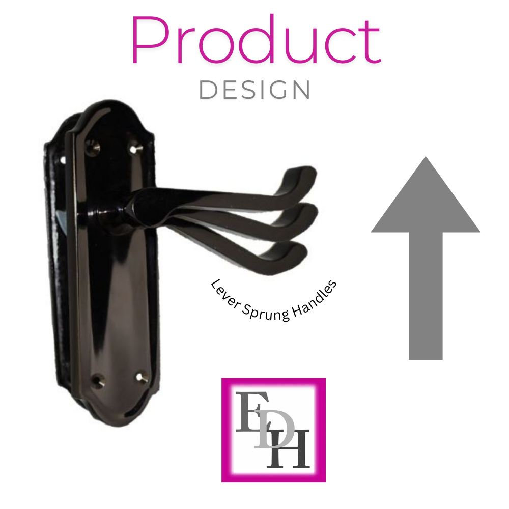 Black Nickel Internal Door Handles Ashford Style Lever Latch + Tubular Latch Set