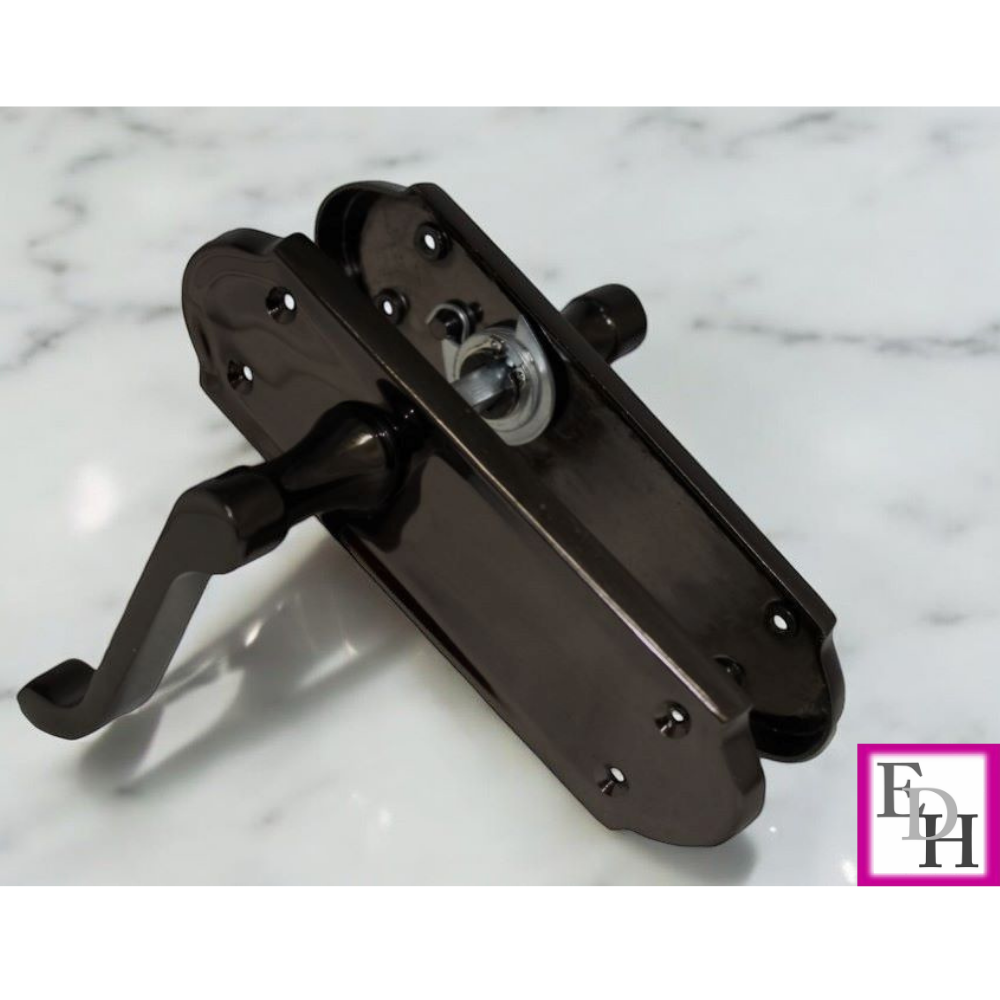 Black Nickel Internal Door Handles Ashford Style Lever Latch + Tubular Latch Set