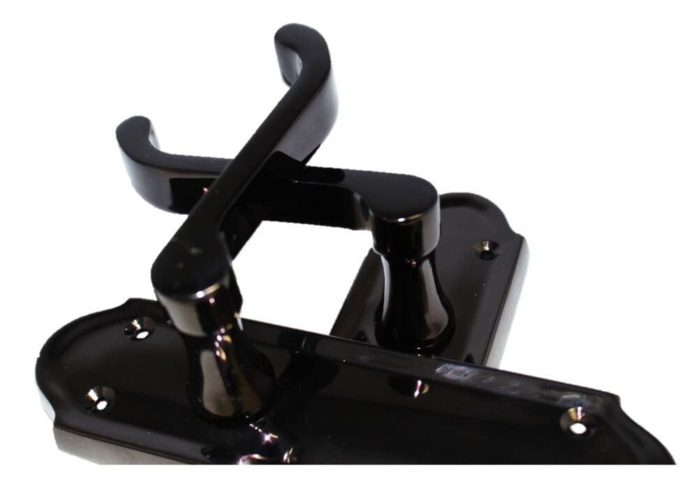 Black Nickel Internal Door Handles Ashford Style Lever Latch + Tubular Latch Set