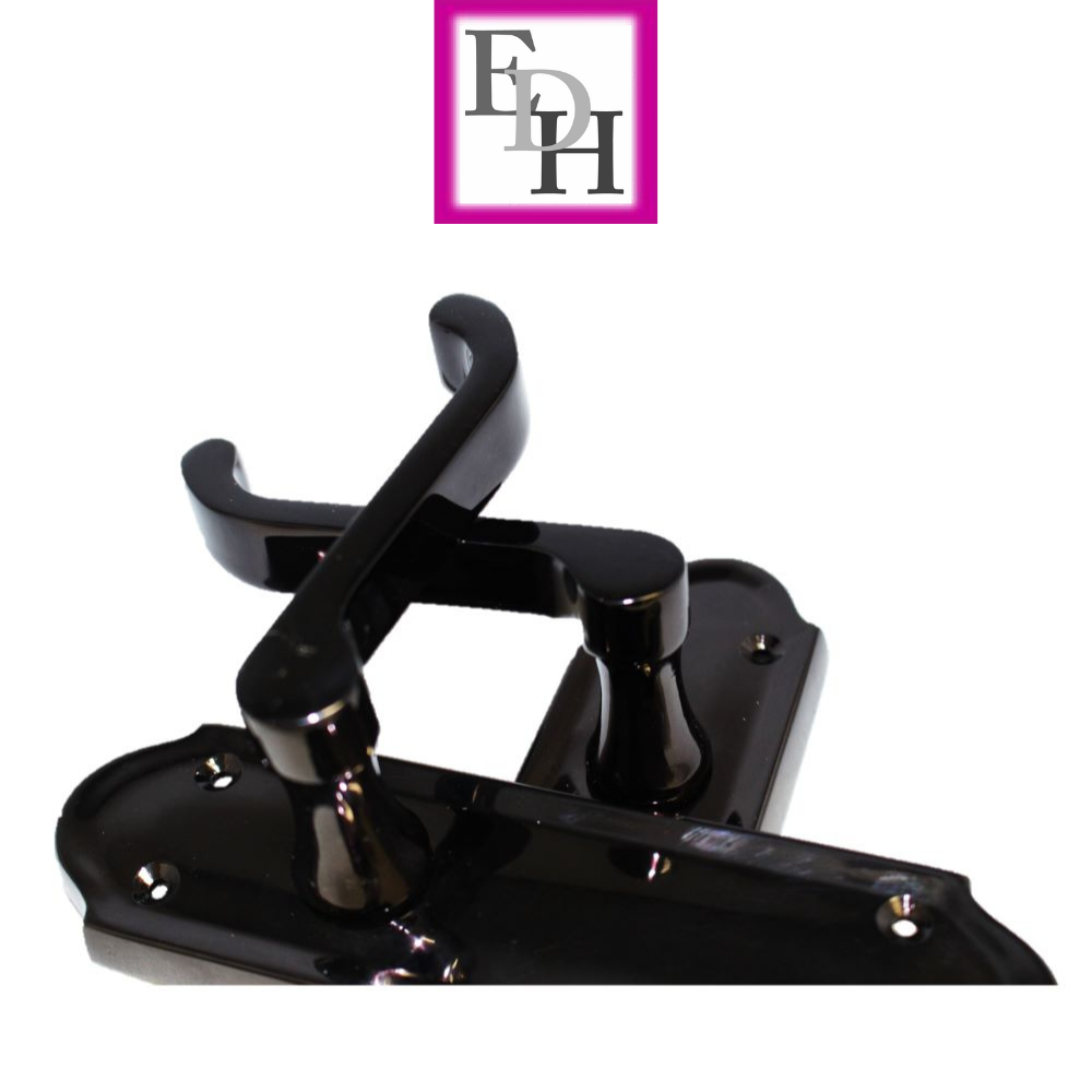 Black Nickel Internal Door Handles Ashford Style Lever Latch + Tubular Latch Set