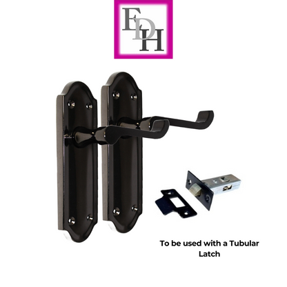 Black Nickel Internal Door Handles Ashford Style Lever Latch – Epsom Pair Set x4