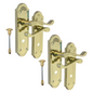 Brass Door Handles - Askworth Internal Door Handles with Bathroom Sash Lock