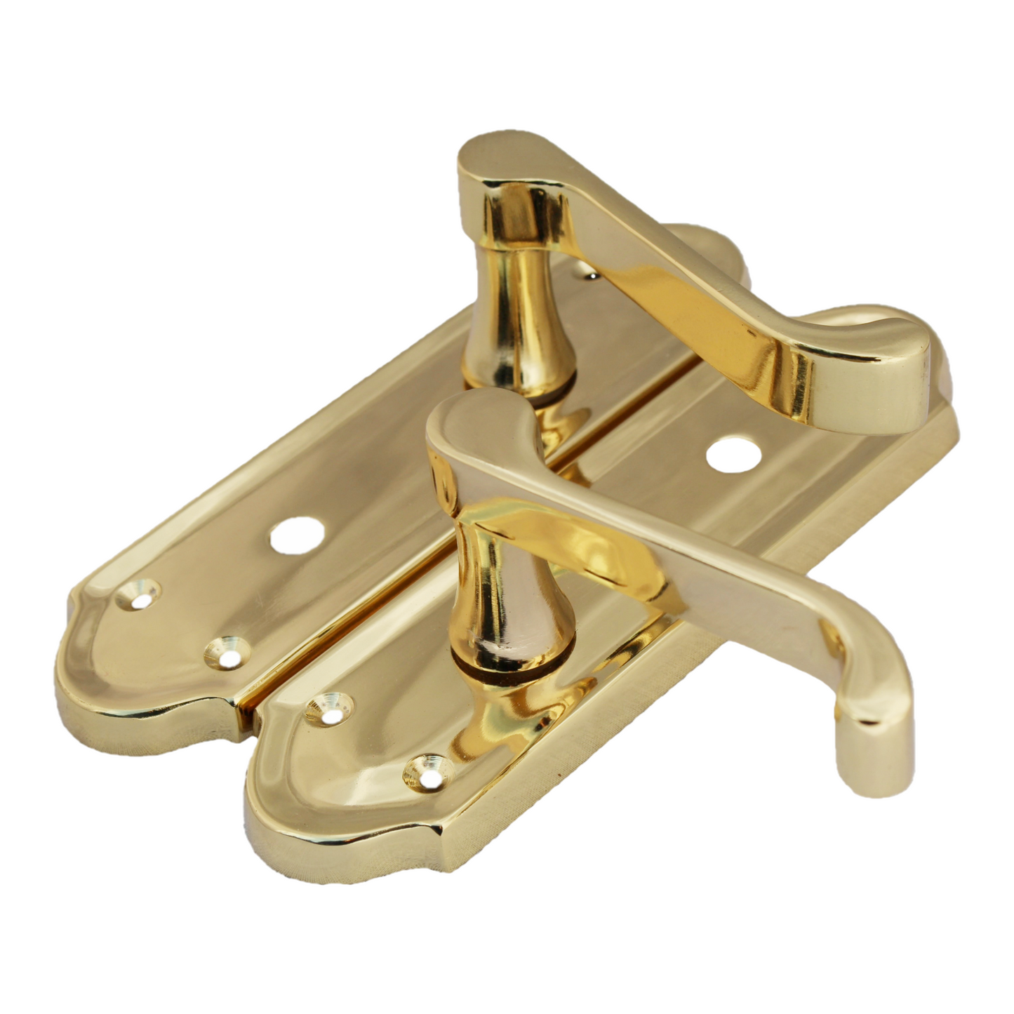 Brass Door Handles - Askworth Internal Door Handles with Bathroom Sash Lock