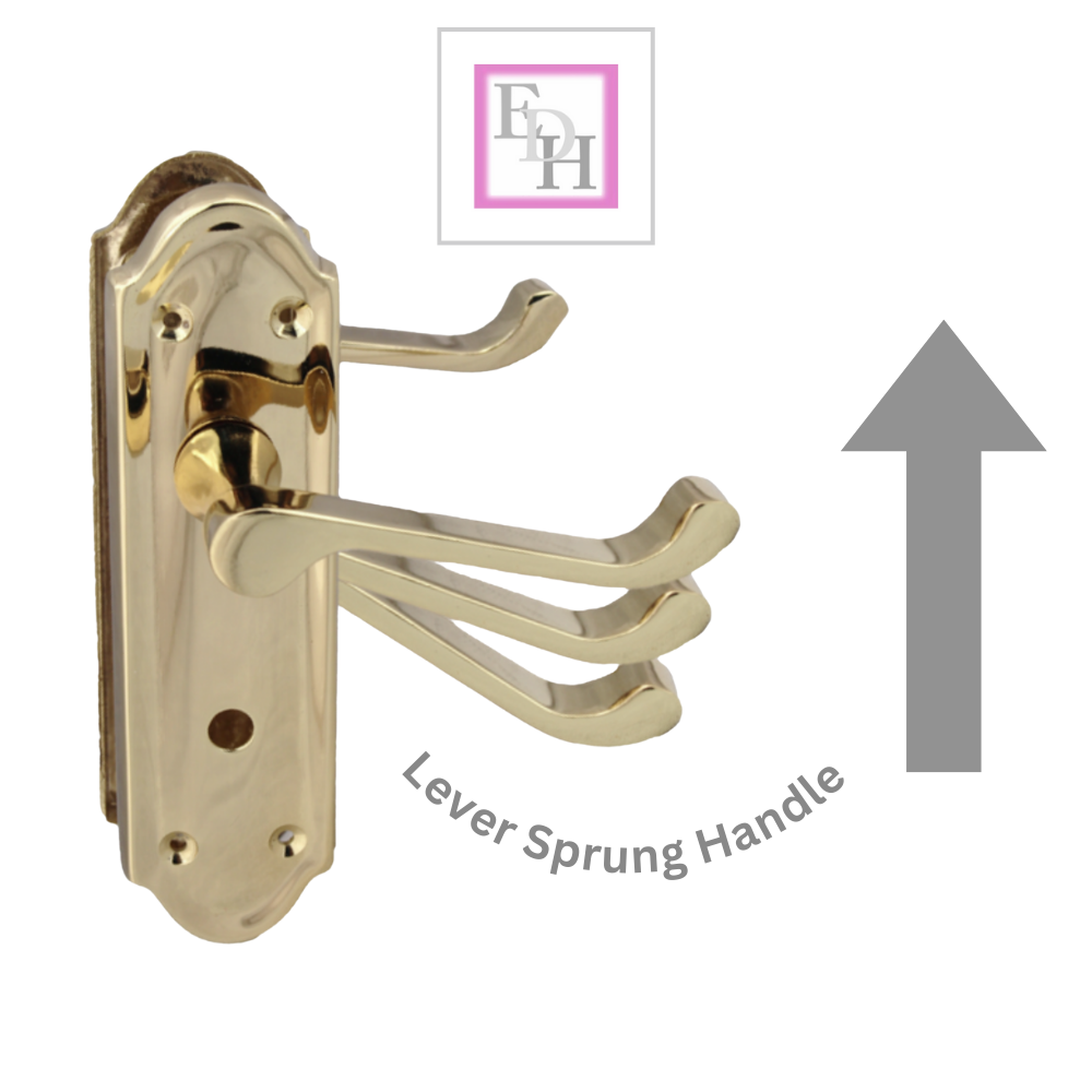 Brass Door Handles - Askworth Internal Door Handles with Bathroom Sash Lock
