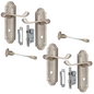 Satin Nickel Door Handles - Askworth Internal Door Handles with Bathroom Sash