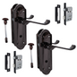 Black Nickel Door Handles - Askworth Internal Door Handles with Bathroom Sash Lock