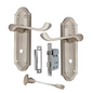 Satin Nickel Door Handles - Askworth Internal Door Handles with Bathroom Sash