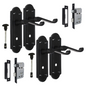 Matt Black Door Handles - Askworth Internal Door Handles with Bathroom Sash Lock