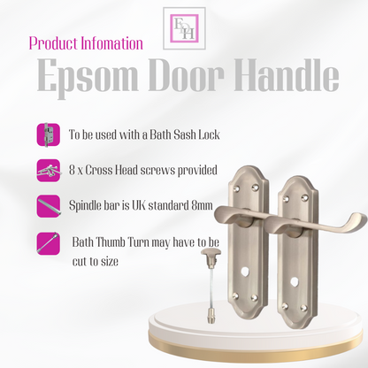 Satin Nickel Door Handles - Askworth Internal Door Handles Set for Internal Door