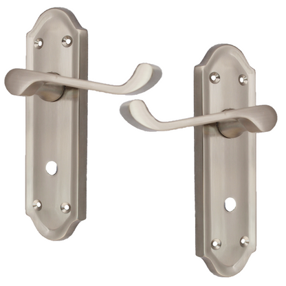 Satin Nickel Door Handles - Askworth Internal Door Handles Set for Internal Door