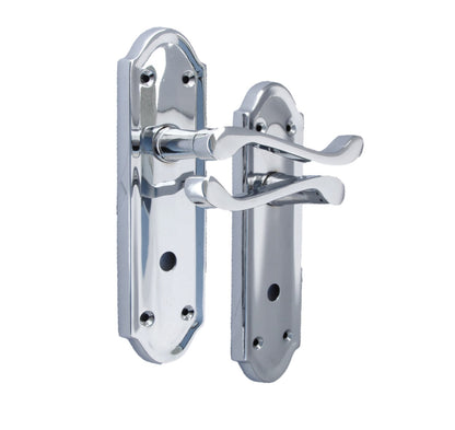 Chrome Door Handles - Askworth Internal Door Handles with Bathroom Sash