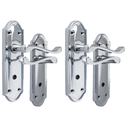 Chrome Door Handles - Askworth Internal Door Handles with Bathroom Sash
