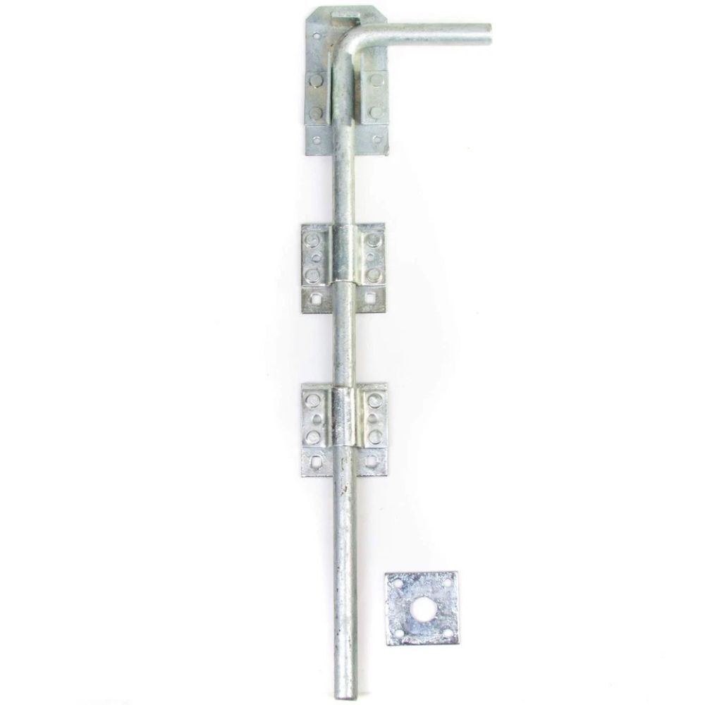 Long 18" Galvanised Drop Bolt | Garage/Gate/Door Lock
