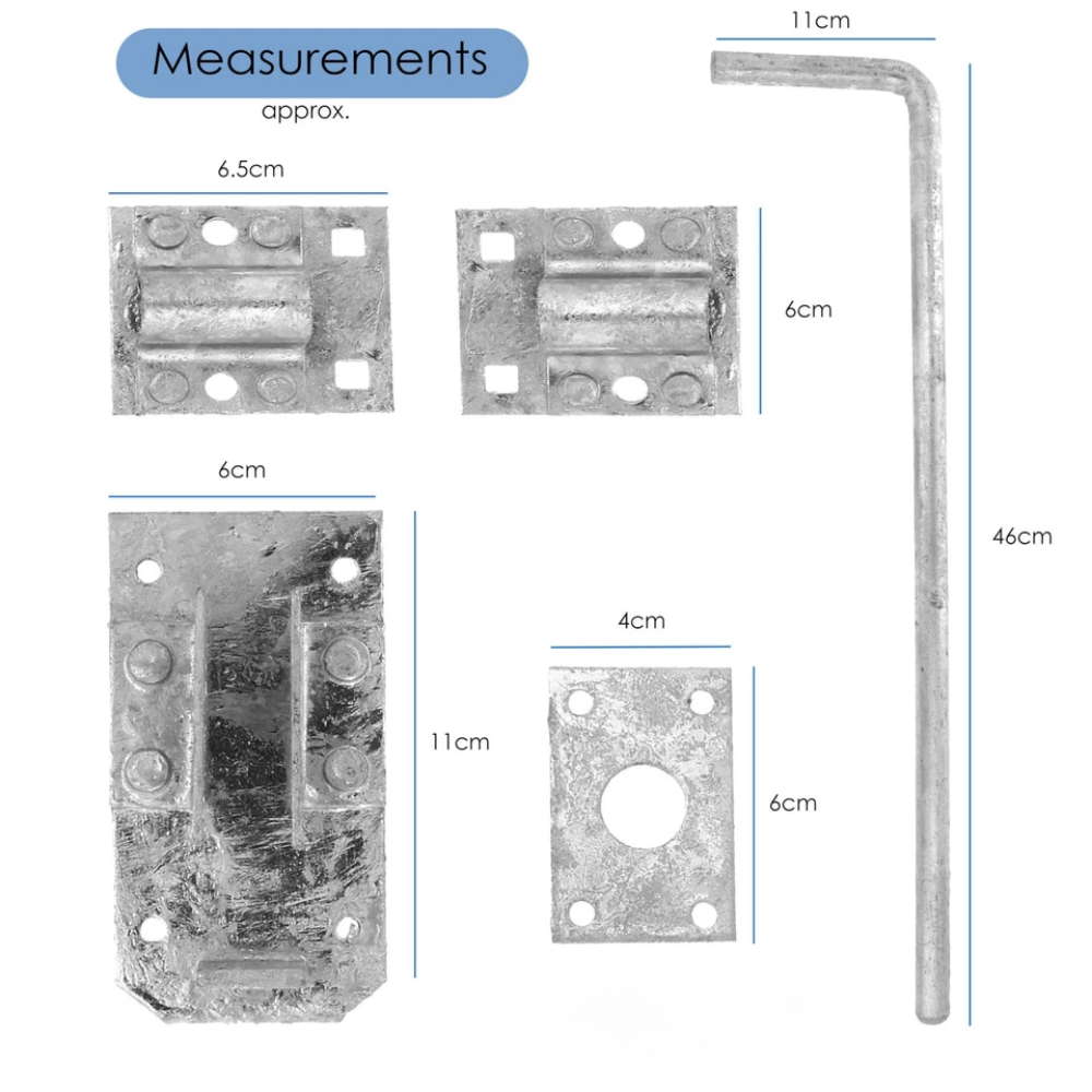 Long 18" Galvanised Drop Bolt | Garage/Gate/Door Lock