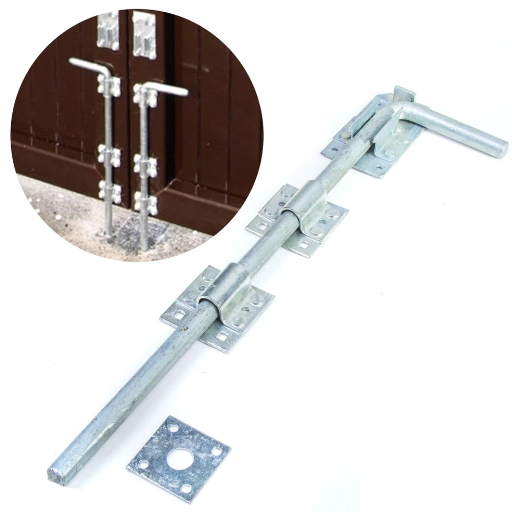 Long 18" Galvanised Drop Bolt | Garage/Gate/Door Lock