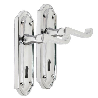 Polished Chrome Lock Door Handles Ashford Ashworth Victorian Scroll Door 170mmx1