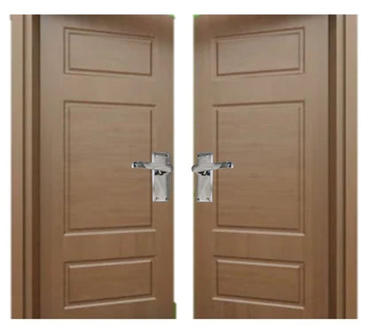 Victorian Straight Chrome Door Handles – Interior Lever Handles on Backplate