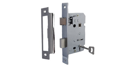 Victorian Straight Chrome Door Handles – Interior Lever Handles on Backplate