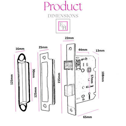 Victorian Straight Chrome Door Handles – Interior Lever Handles on Backplate