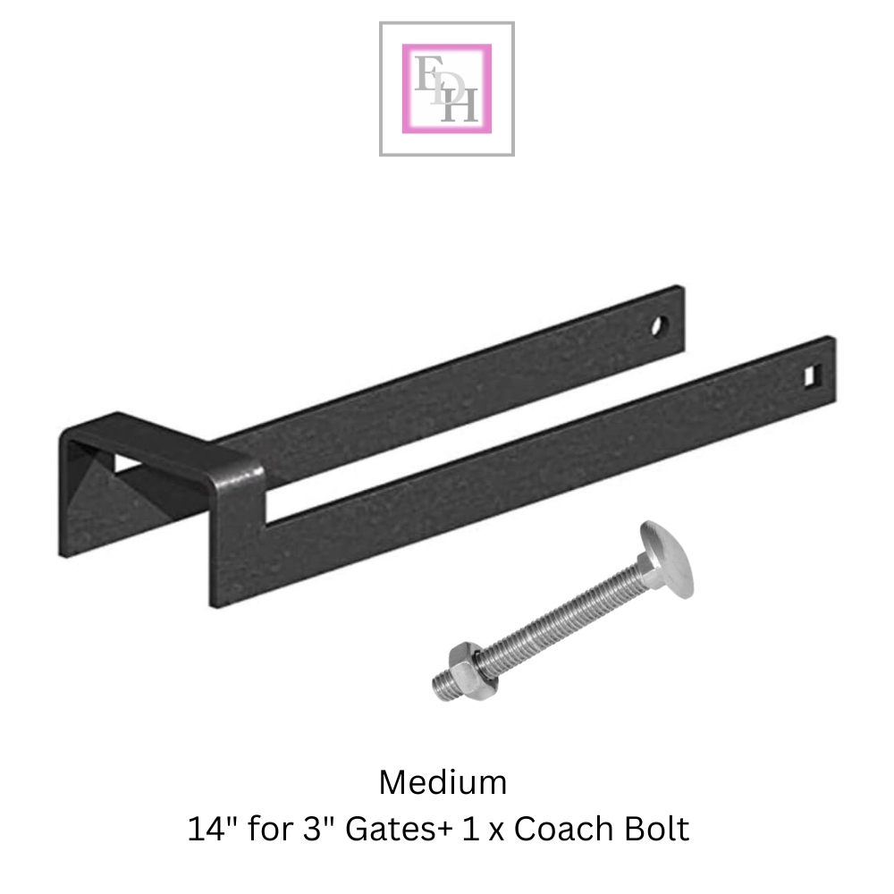 Galvanised Throw-Over Loop Gate Latch – Narrow Pattern for 2″ Gates + Coach Bolt