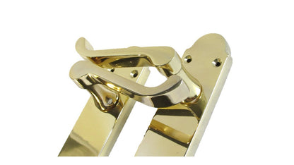 Door Handle Modern Scroll Epsom Brass Polish handles, Bath Lock Latch 168 x42mm