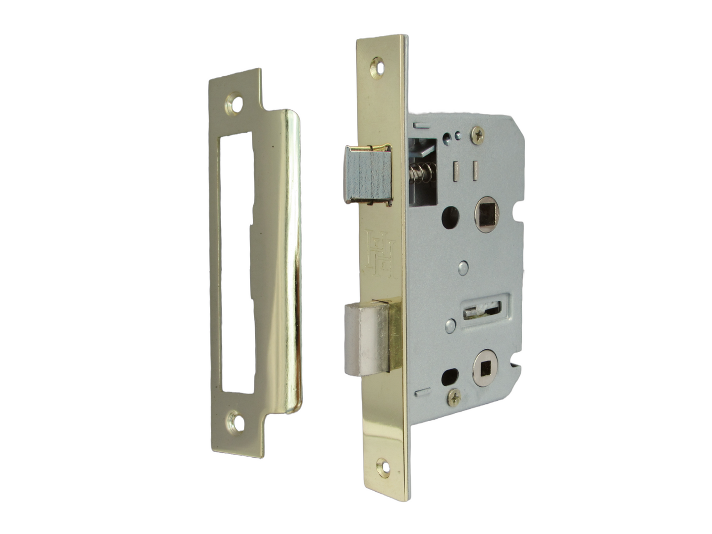 Door Handle Modern Scroll Epsom Brass Polish handles, Bath Lock Latch 168 x42mm