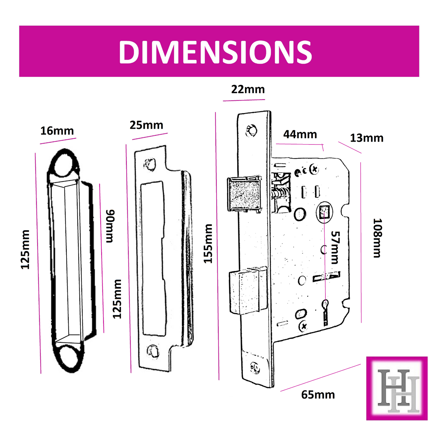 Door Handle Modern Scroll Epsom Brass Polish handles, Bath Lock Latch 168 x42mm