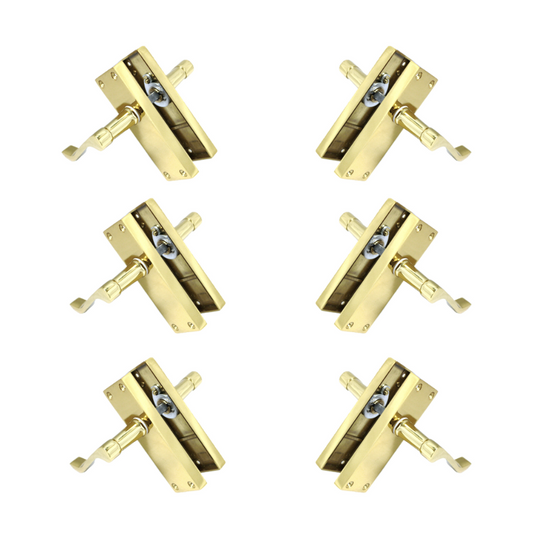 Door Handles Brass Plated  Victorian Scroll Lever Latch Modern Door Handles x 6