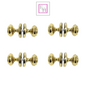Brass Plated Georgian Style Sprung Round Door Knob Set – Internal 4 Pairs