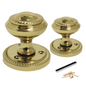 Brass Plated Georgian Style Sprung Round Door Knob Set – Internal 1 Pair