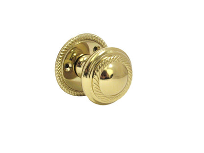Brass Plated Georgian Style Sprung Round Door Knob Set – Internal 1 Pair