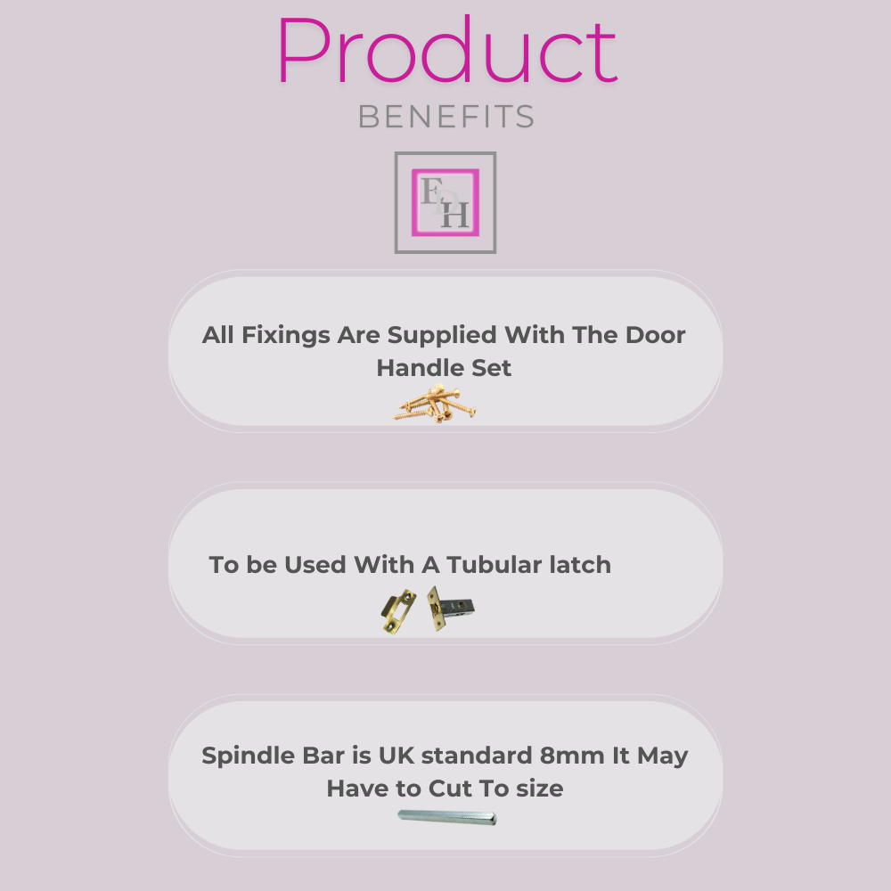 Brass Plated Georgian Style Sprung Round Door Knob Set – Internal 1 Pair