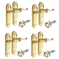 Door Handles Scroll Lever Latch Brass Finish Ashford Style Ashworth Interior x4