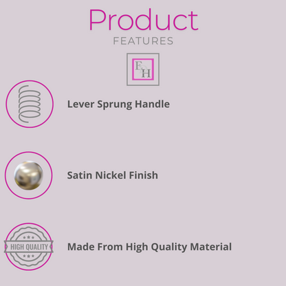 Satin Nickel Round Door Knobs- Reeded Internal Handles for Mortice Locks + Latch