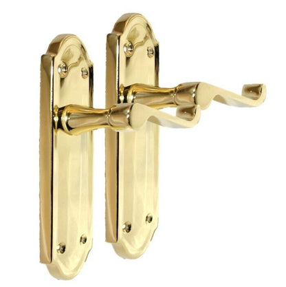 Door Handles Scroll Lever Latch Brass Finish Ashford Style Ashworth Interior x4