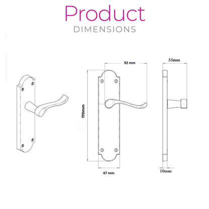 Door Handles Scroll Lever Latch Brass Finish Ashford Style Ashworth Interior x4