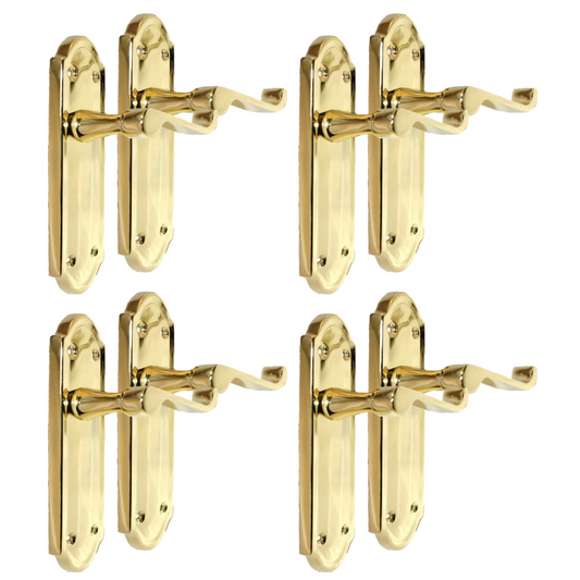 Door Handles Scroll Lever Latch Brass Finish Ashford Style Ashworth Interior 4 P