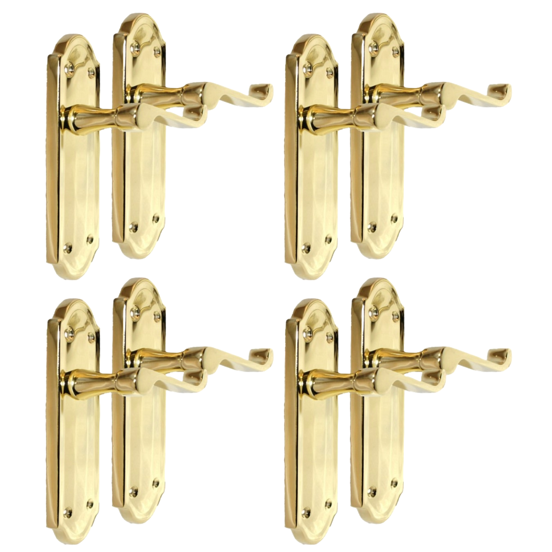 Door Handles Scroll Lever Latch Brass Finish Ashford Style Ashworth Interior 4 P