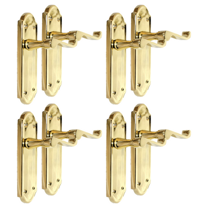 Door Handles Scroll Lever Latch Brass Finish Ashford Style Ashworth Interior 4 P