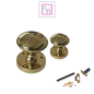 Brass Door Knob Modern Round Rose Door Knob Brass Door Handles 1 Pair + Latch