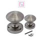 Satin Nickel Round Door Knobs- Reeded Internal Handles for Mortice Locks